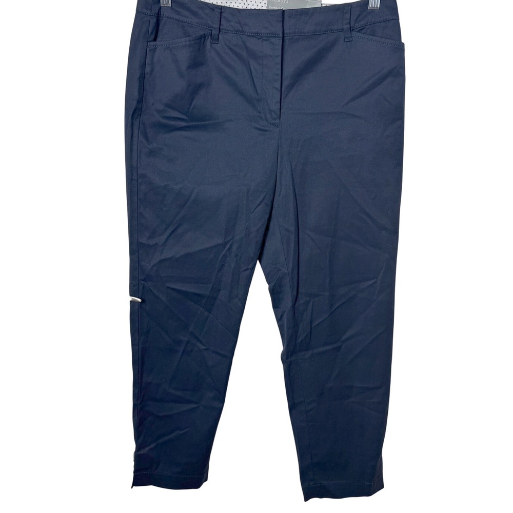 Talbots Perfect Crop Women 6 Navy Blue Slim-Leg‎ Sits At Waist NEW
